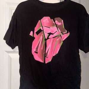 The Rolling Stones black T-Shirt with pink details unisex XS